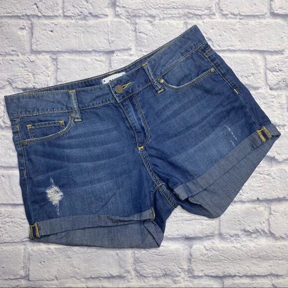 Paige Jimmy Jimmy Distressed Jean Shorts - Picture 1 of 7